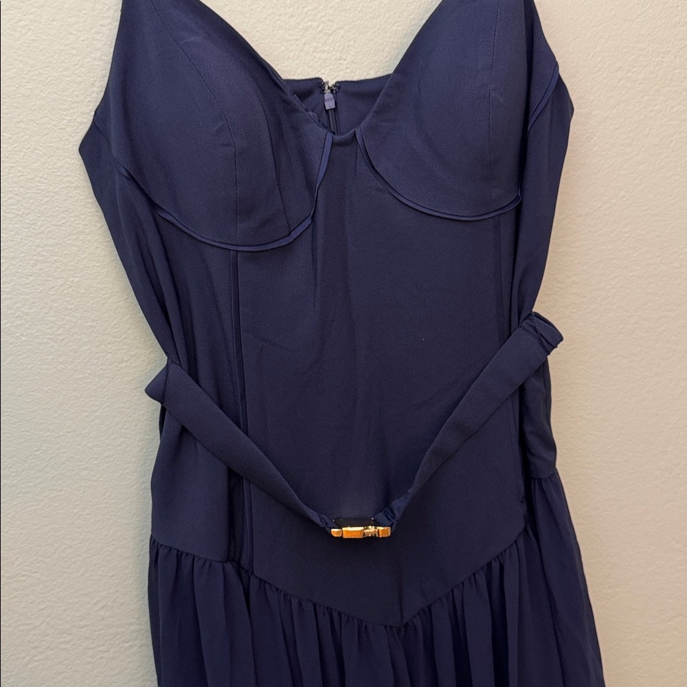Anthropologie size 12 Hutch Ruby Sleeveless Bustier Belted Drop-Waist Maxi Dress - Picture 7 of 9